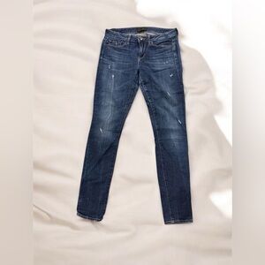 VINCE Stylish Dark Wash Denim Midrise Long Straight Jeans Size 27